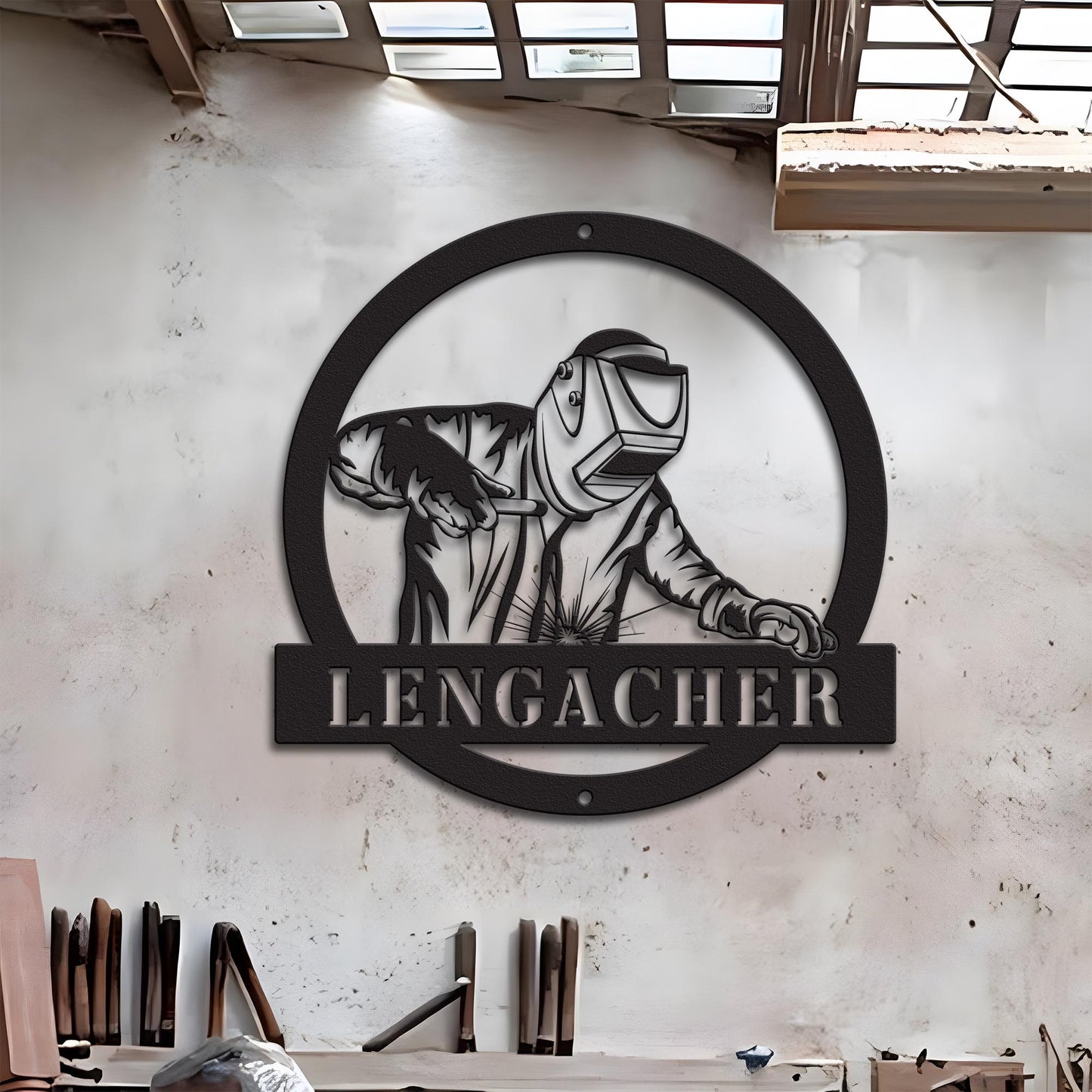 Construction Welder Metal Sign, Welding Name Sign,Gift for Welder, Personalize Sign, Work Shop Decor, Personalized Gift For Dad Father's Day