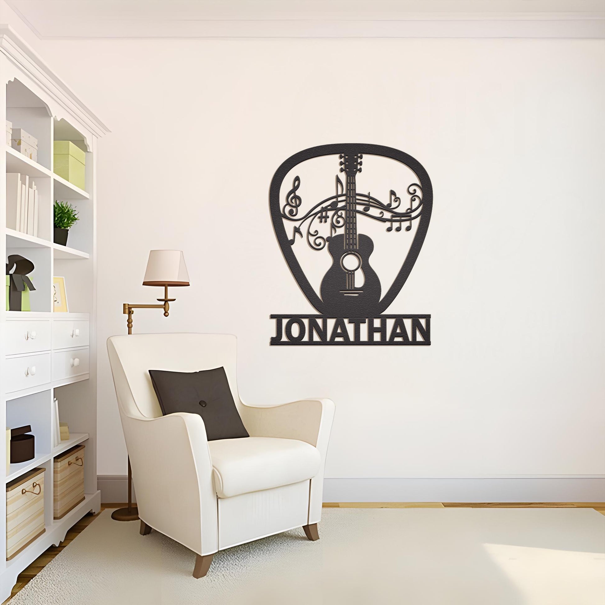 Custom Guitarist LED Metal Sign – Personalized Guitar Pick Wall Art, Music Room or Studio Decor, Great Xmas or Birthday Gift for Players