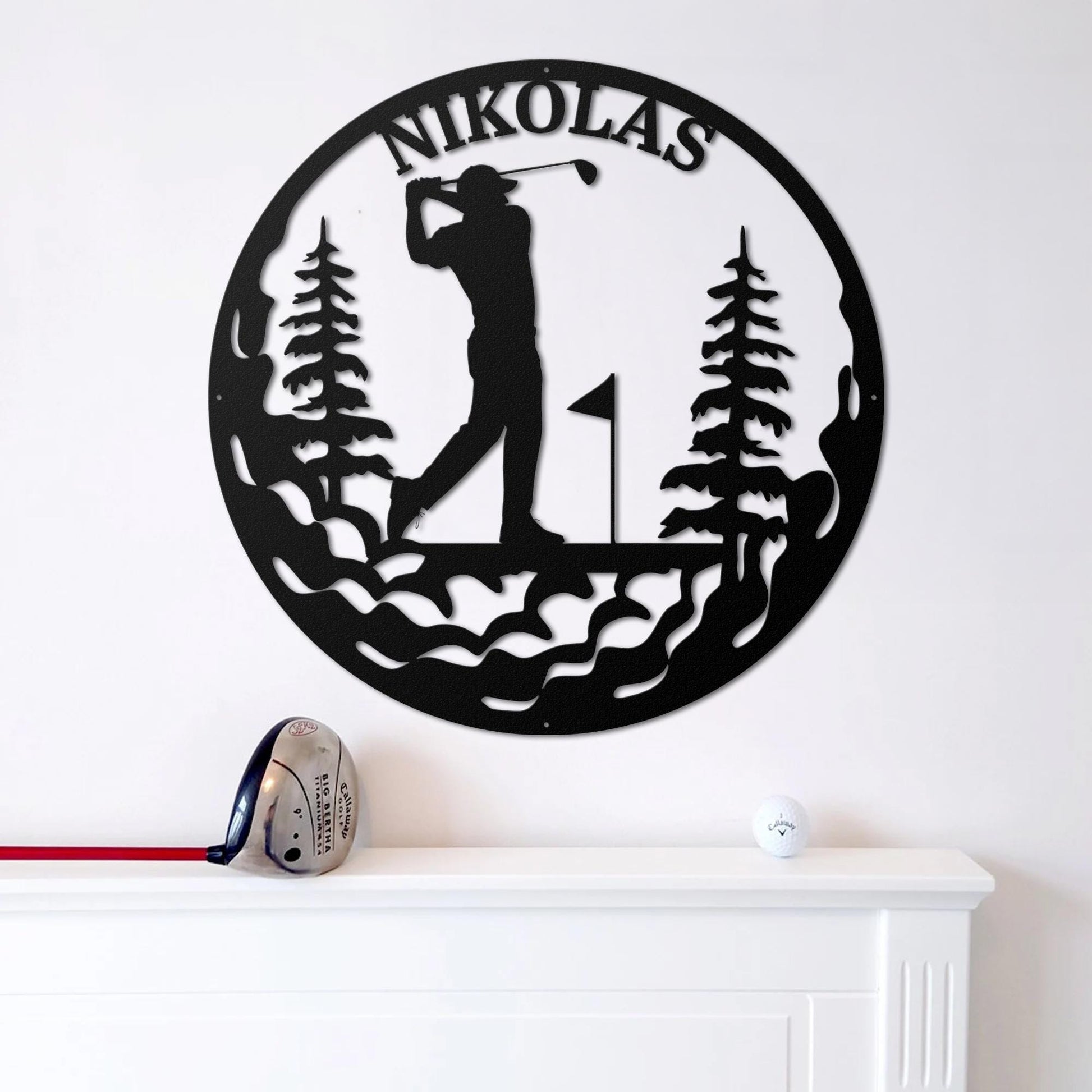 Personalized 19th Hole LED Metal Sign – Custom Golf Wall Art, Home or Golf Club Decor, Perfect Gift for Dad, Husband, or Golf Lovers