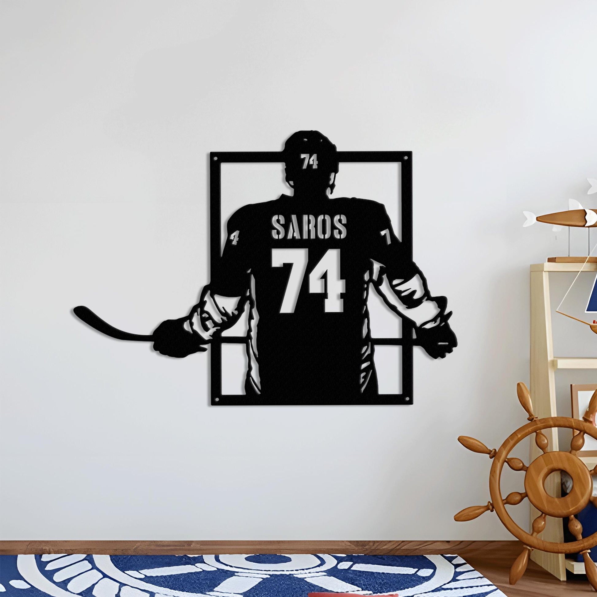 Personalized Hockey Metal Sign with LED Light – Custom Hockey Wall Art for Room, Game Room, or Man Cave, Gift for Hockey Fan