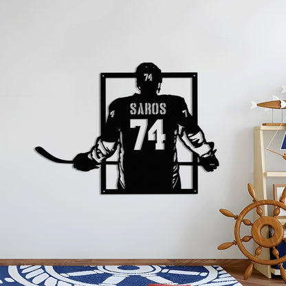 Personalized Hockey Metal Sign with LED Light – Custom Hockey Wall Art for Room, Game Room, or Man Cave, Gift for Hockey Fan