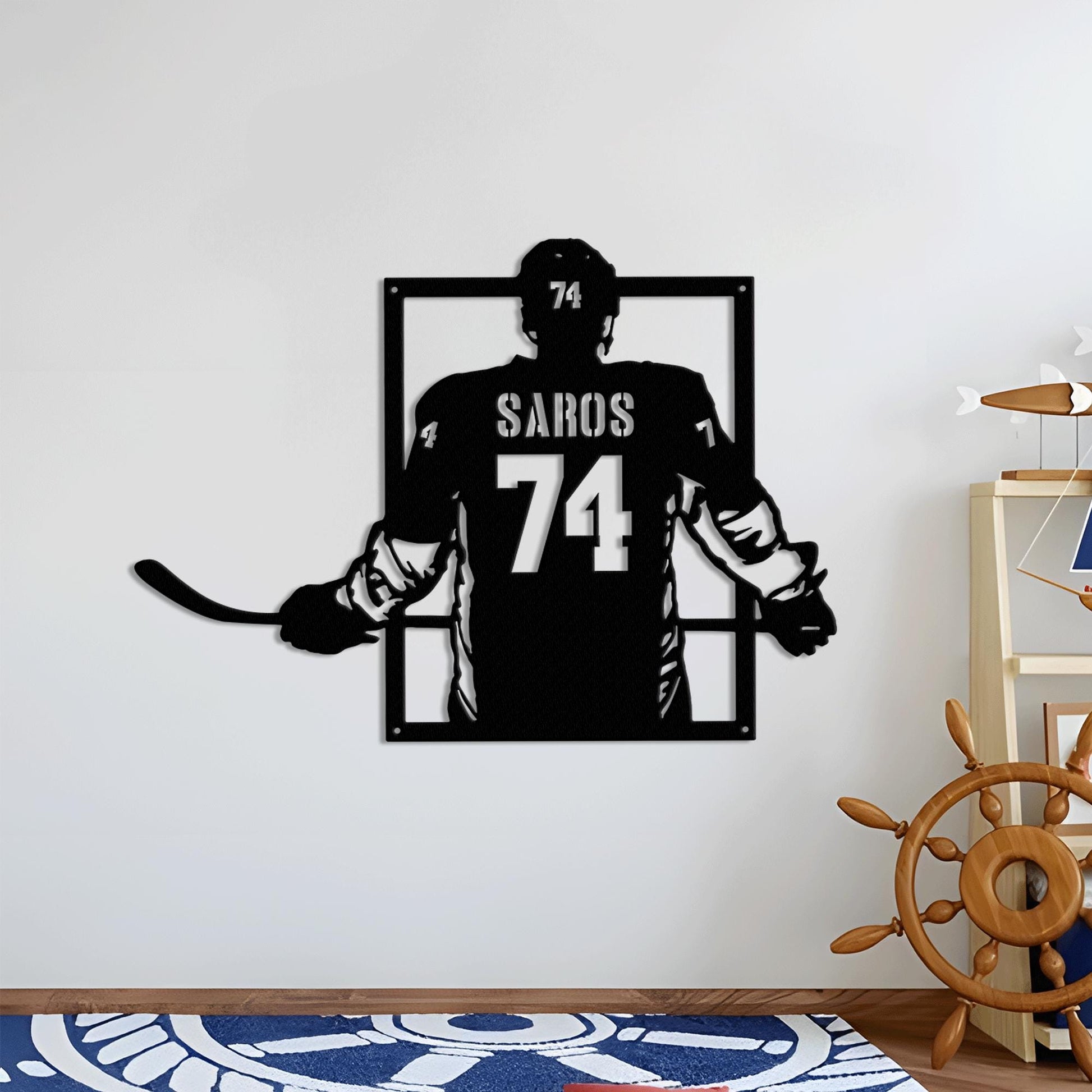Personalized Hockey Metal Sign with LED Light – Custom Hockey Wall Art for Room, Game Room, or Man Cave, Gift for Hockey Fan