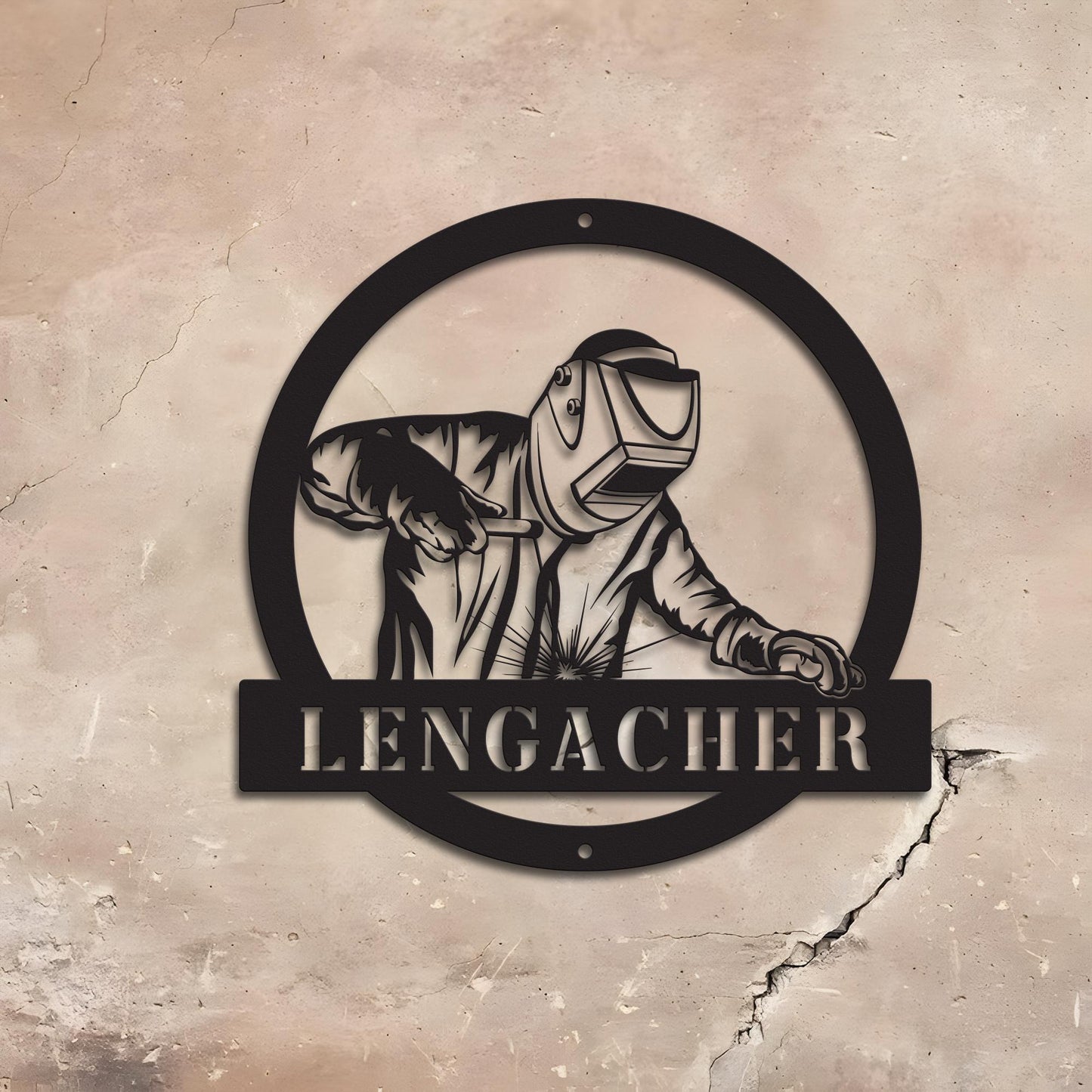 Construction Welder Metal Sign, Welding Name Sign,Gift for Welder, Personalize Sign, Work Shop Decor, Personalized Gift For Dad Father's Day