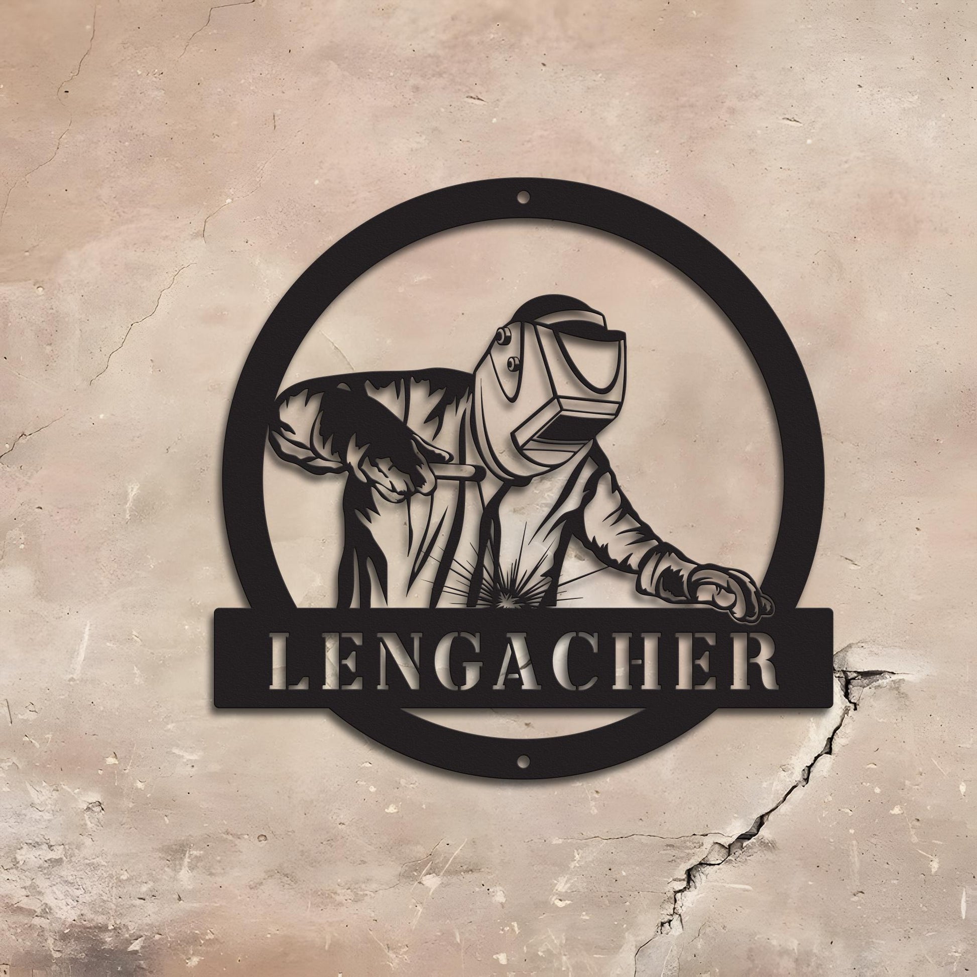 Construction Welder Metal Sign, Welding Name Sign,Gift for Welder, Personalize Sign, Work Shop Decor, Personalized Gift For Dad Father's Day