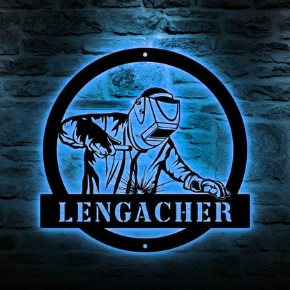 Construction Welder Metal Sign, Welding Name Sign,Gift for Welder, Personalize Sign, Work Shop Decor, Personalized Gift For Dad Father's Day