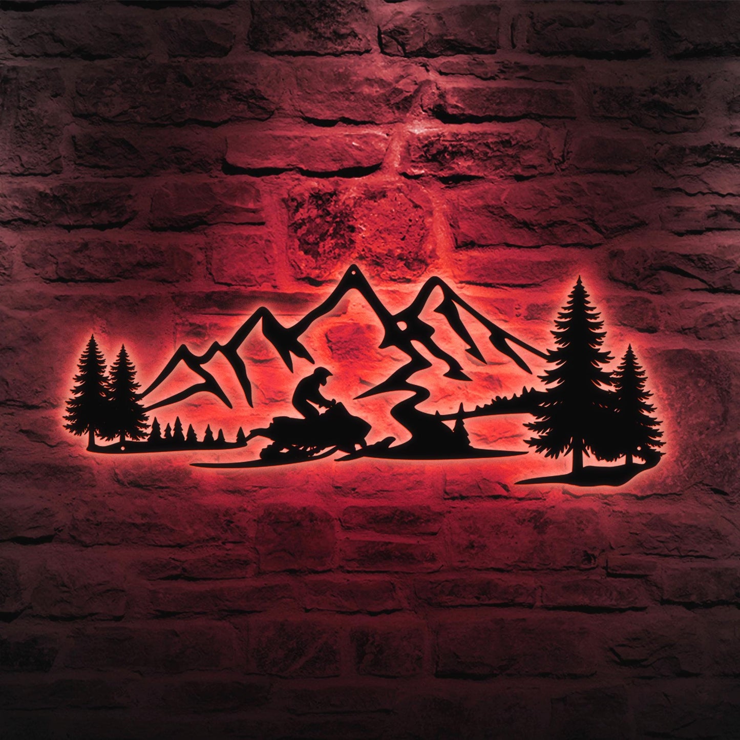 Custom Snowmobile LED Metal Sign, Personalized Ski-Doo Wall Art, Outdoor Decor for Snowmobile Enthusiasts, Gift for Him, Man Cave Decor
