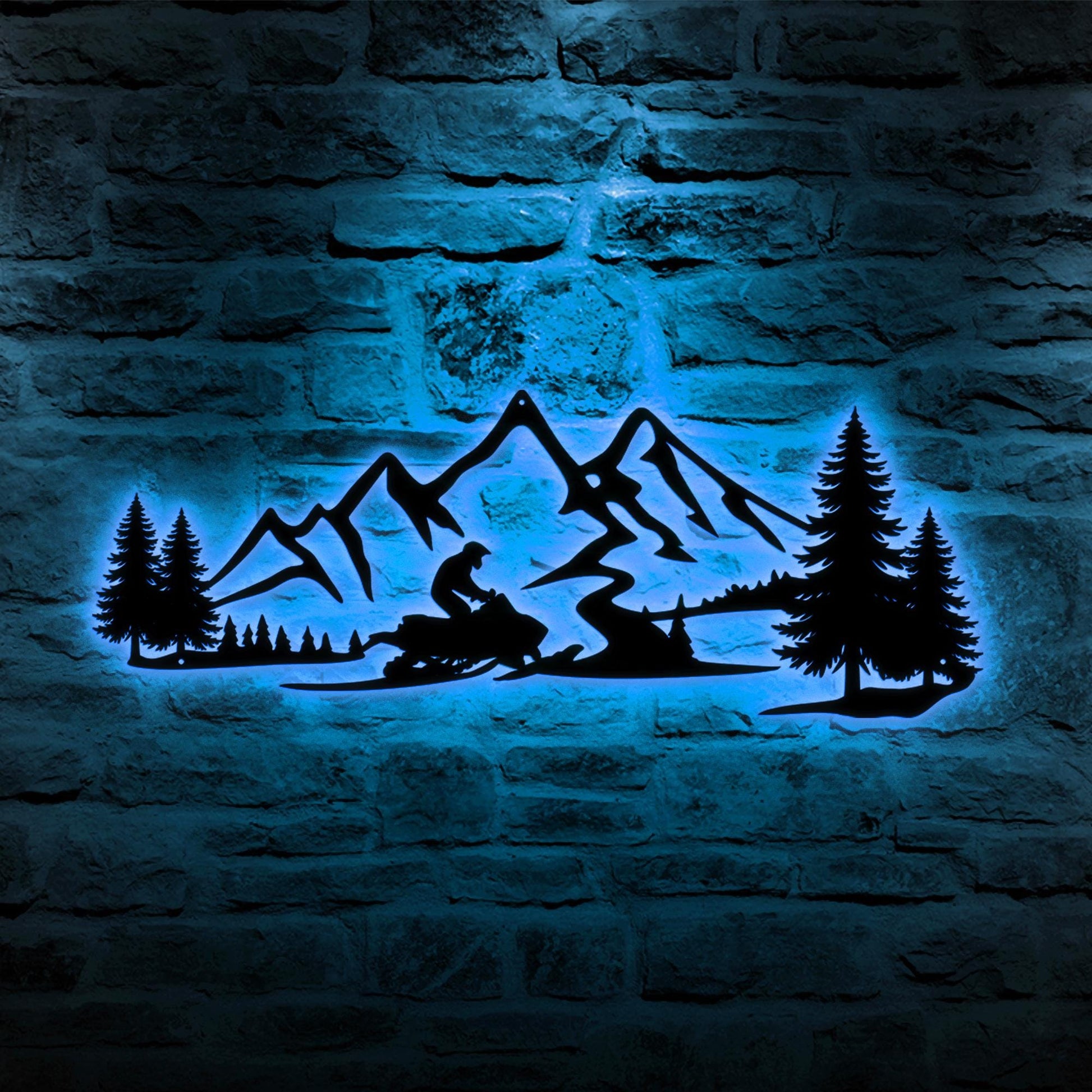 Custom Snowmobile LED Metal Sign, Personalized Ski-Doo Wall Art, Outdoor Decor for Snowmobile Enthusiasts, Gift for Him, Man Cave Decor