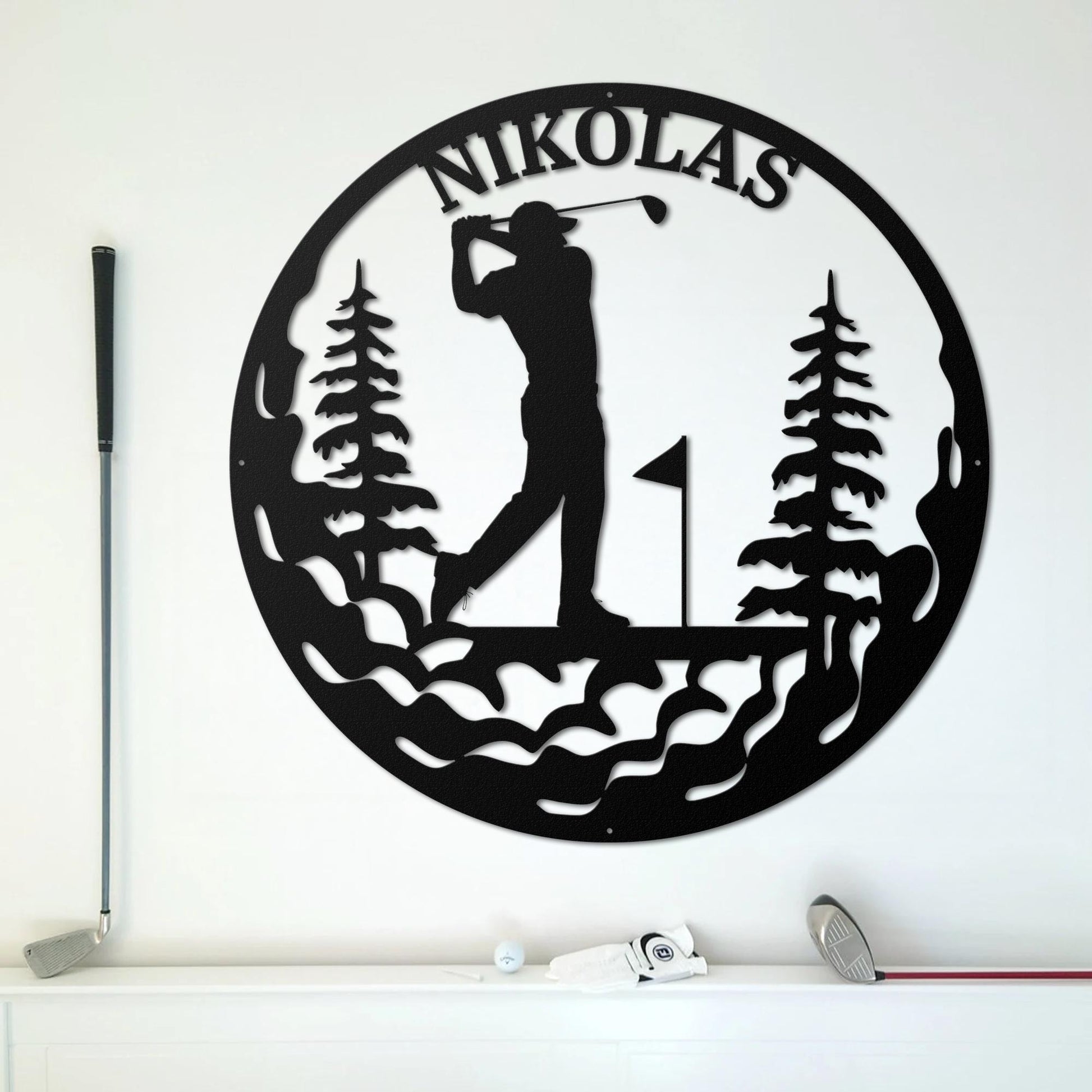 Personalized 19th Hole LED Metal Sign – Custom Golf Wall Art, Home or Golf Club Decor, Perfect Gift for Dad, Husband, or Golf Lovers