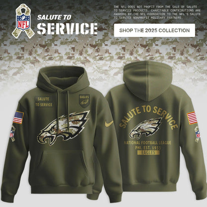 Philadelphia Eagles Salute to Service Sideline 2025 Hoodie