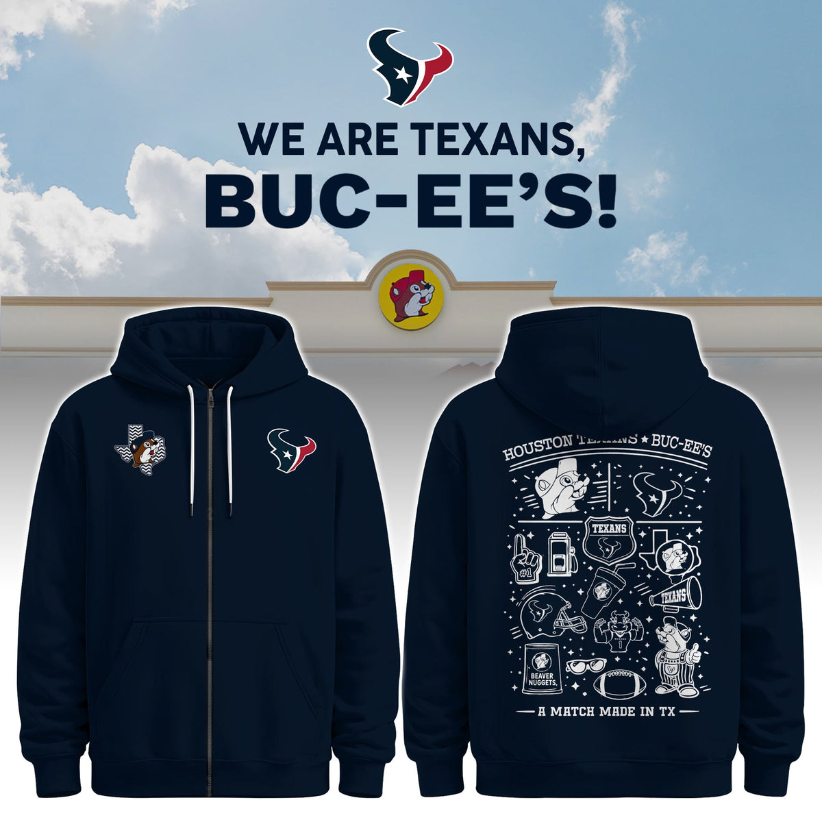 Houston Texans x Buc-ee's We Are Texans Zip Hoodie #2
